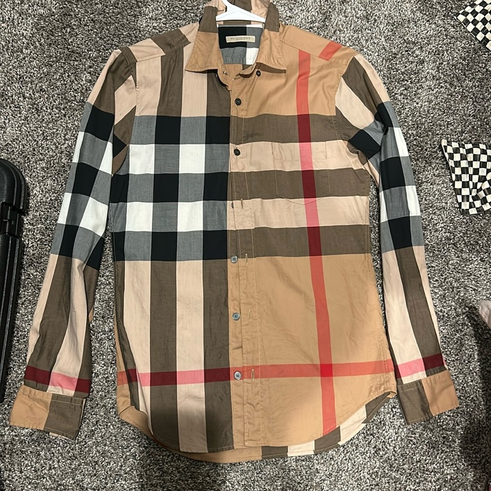 Womens Burberry button up shirt
